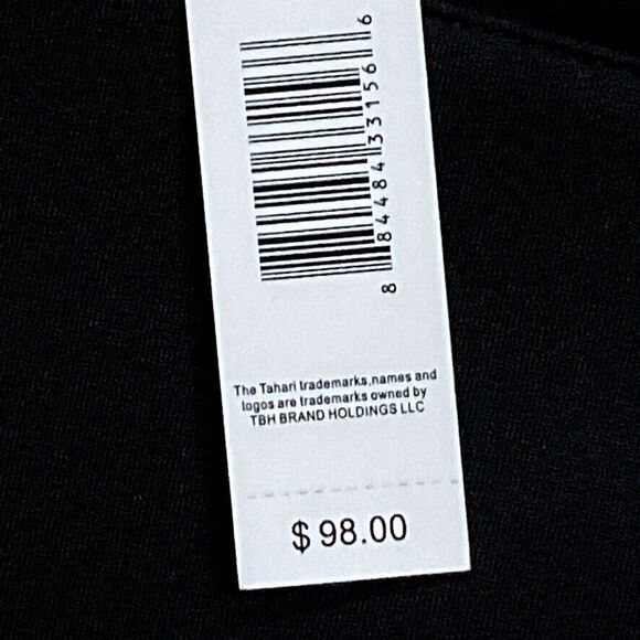 T Tahari Womens Dress sz S new nwt $98 Black Illusion Studded Scuba Stretch o507 - Picture 2 of 12